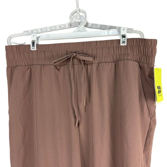 All In Motion High-Rise Woven Pants Women’s Large Drawstring Waist Brown - Picture 3 of 13